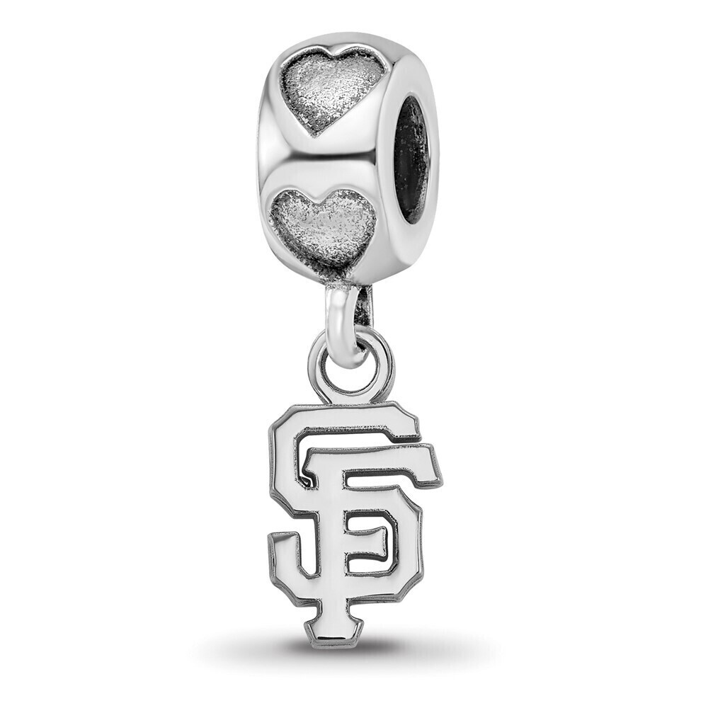Kazi Luxury Sterling Silver RH-plate LogoArt San Francisco Giants SF on Heart
